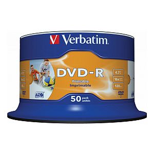 Verbatim DVD-R 4,7GB 16x Speed, white printable 50er Spindel (43533) / (43548)