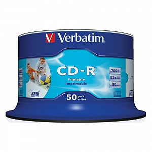 Verbatim CD-R 700MB 50er Spindel weiss beschichtet für InkJet Druck (43309/43438)