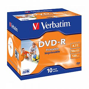 Verbatim DVD-R 4,7GB 16x Speed, 10er Pack printable  43521