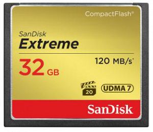 SanDisk Compact Flash Extreme 32GB, Schreiben/Lesen bis zu 120MB/sec