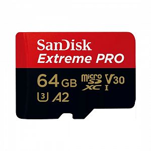 SanDisk Extrem Pro micro SDXC 64GB V30 Schreiben bis zu 90MB/sec. Lesen bis zu 170MB/sec.