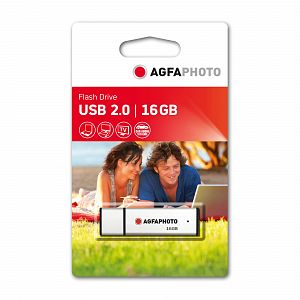 AgfaPhoto USB-Stick 16 GB, USB 2.0 silber Lesen 15MB/sec, Schreiben 5MB/sec.