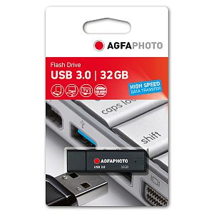 AgfaPhoto USB-Stick 32 GB, USB 3.0 schwarz Lesen 45MB/sec, Schreiben 15MB/sec