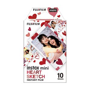 Fuji Instax Film Mini "Heart Sketch" 1 x 10 Blatt 