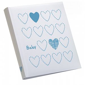 KPH Babyalbum "Light Hearts" weiß-hellblau 29x32cm 60 weiße Seiten, FA-983