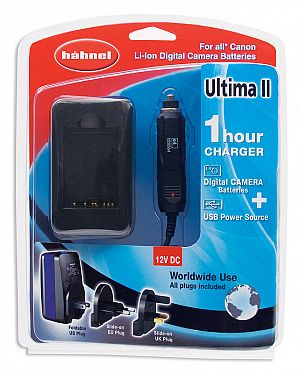 Hähnel Powerstation Ultima II Canon Digital Akkus LI-Ion Lader inkl. 12V-Kabel, 100V-240V, USB