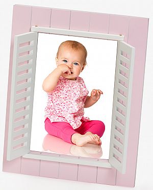 KPH Holzrahmen Baby Window, rosa, 13x18cm 1429