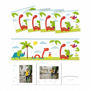 Mappen für Kinderfotografie  "Dinos" 25 Stück 2x 13x18 Bilder und Einsteckfach für Sticker etc.