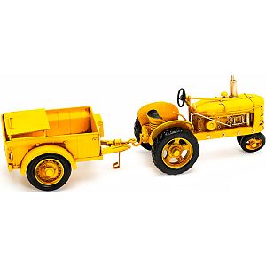 KPH Spezialrahmen "Traktor mit Hänger" gelb mit Rahmen, Größe 34x11x23,5cm, 1634