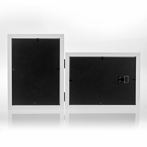 Zep Holzahmen "Ayas" für 2x 10x15cm, weiß-natur Doppelrahmen, Hoch- und Querformat zum Aufstellen, CV436