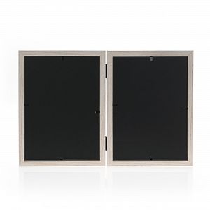 Zep Holzahmen "Kriss 2Q" für 2x 10x15cm, weiß-natur Doppelrahmen, Hochformat, EK2246