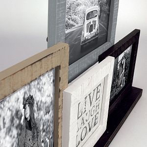Zep Galerie Holzrahmen "Jerome" natur, grau, schwarz, weiß, für 4 Fotos: 1x 10x10cm und 3x 10x15cm, TY480