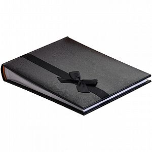 KPH Buchalbum "Upper Class" schwarz 24x16cm/60 Seiten Kunstleder geprägt mit Schleife, 5197-02