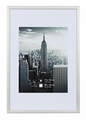Henzo Alurahmen "Manhattan" 10x15cm silber matt Leiste 12mm m. Schrägschnittpassepartout (8140115)