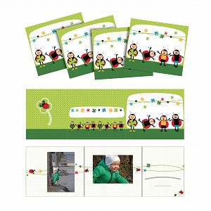 Mappen für Kinderfotografie "Marienkäfer" 25 Stück 2x13x18 Bilder und Einsteckfach für Sticker etc.