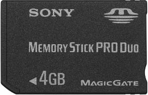 Sony Memory Stick Pro Duo 4 GB Lesen/Schreiben bis zu 32MB/sec