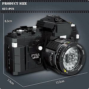 Kleinbildkamera SLR Kamera Bausteine Modellbausatz 627 Teile schwarz Klemmbausteine NEKAN