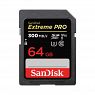 SanDisk Extreme Pro SDXC 64GB 300MB/sec. Lesen 300 MB/sec, Schreiben 260 MB/sec.
