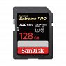 SanDisk Extreme Pro SDXC 128GB 300MB/sec. Lesen 300 MB/sec, Schreiben 260 MB/sec.