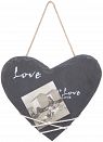 Deknudt Herzförmiger Aufhänger aus Schiefer für Foto und Text 16,5 x 19,5 x 1,5cm