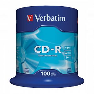 Verbatim DataLife CD-R 700MB, 52x Speed 100er Spindel silber,ExtraProtection Surface 43411